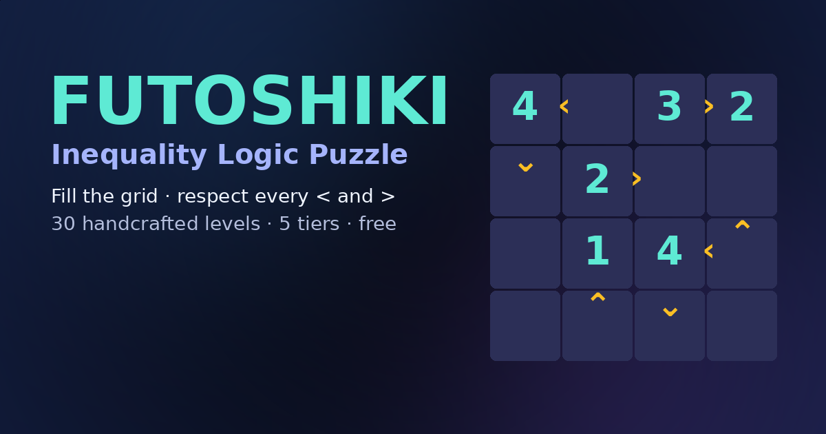 Futoshiki Online - Inequality Logic Puzzle