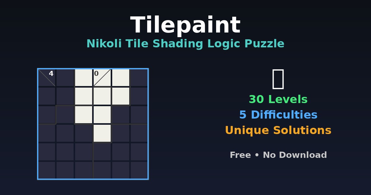 Tilepaint Nikoli Tile Shading Logic Puzzle